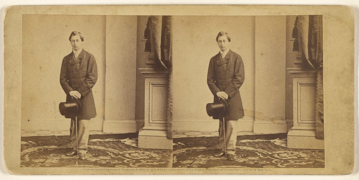 [Tunnistamaton nuori mies silinterihattu ja kävelykeppi kädessään, seisomassa] tekijältä Mathew B. Brady