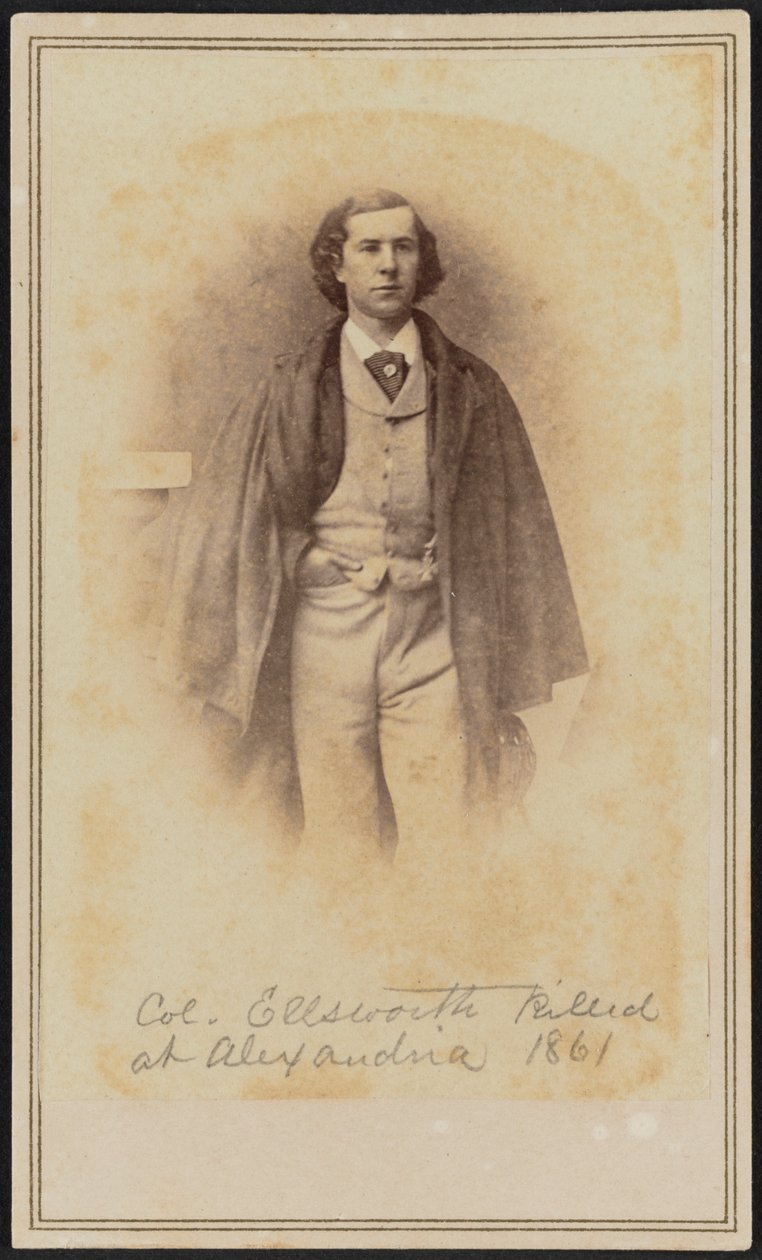 Carte-de-visite-muotokuva Col. Elmer Ephraim Ellsworth, 1861. tekijältä Mathew Brady