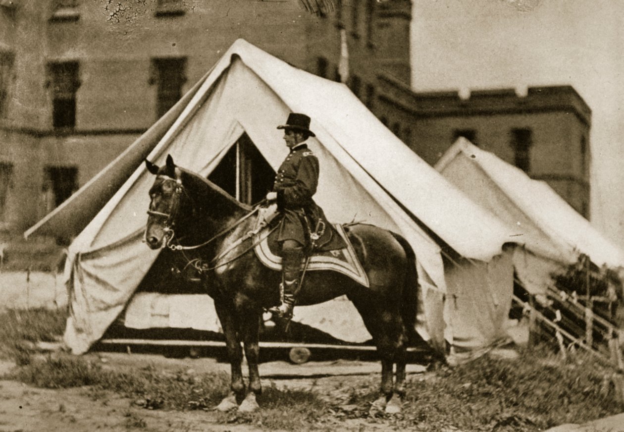 Kenraali Hooker hevosen selässä, 1863 tekijältä Mathew B. Brady