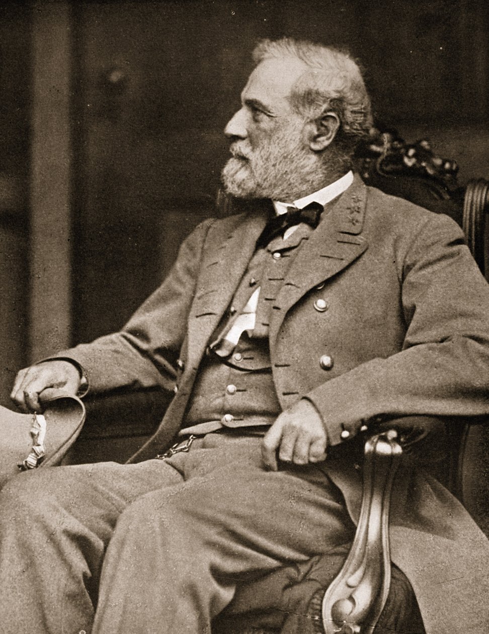 Kenraali Robert E. Lee istuu talossaan Richmondissa, 1865 tekijältä Mathew B. Brady