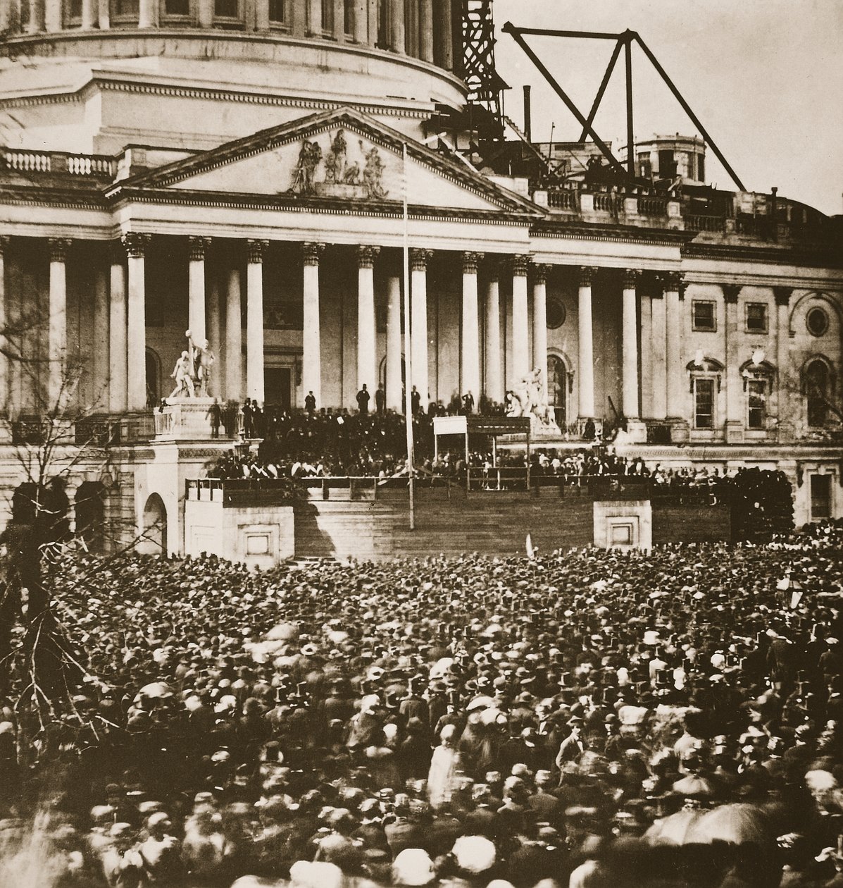 Presidentti Lincolnin virkaanastujaiset 4. maaliskuuta 1861 (syväpaino) tekijältä Mathew B. Brady
