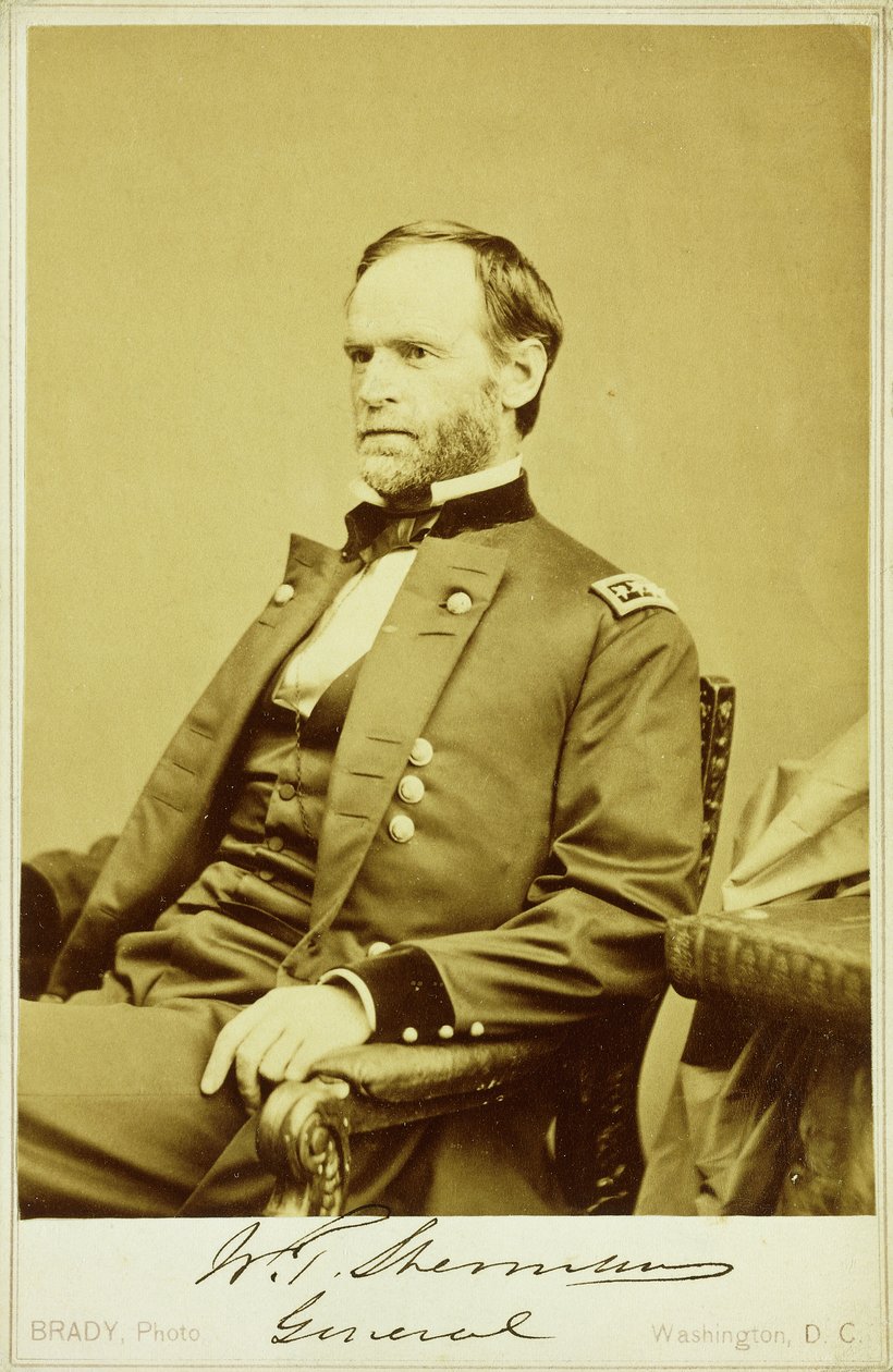 Muotokuva William Tecumseh Shermanista tekijältä Mathew B. Brady