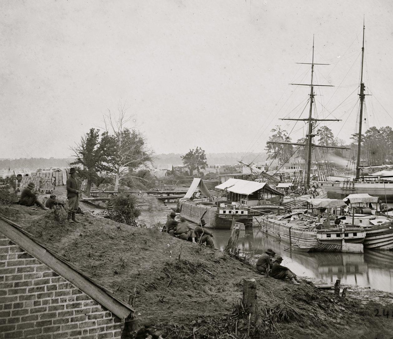 Valkoisen talon maihinnousu Pamunkeylla, 1862 tekijältä Mathew B. Brady