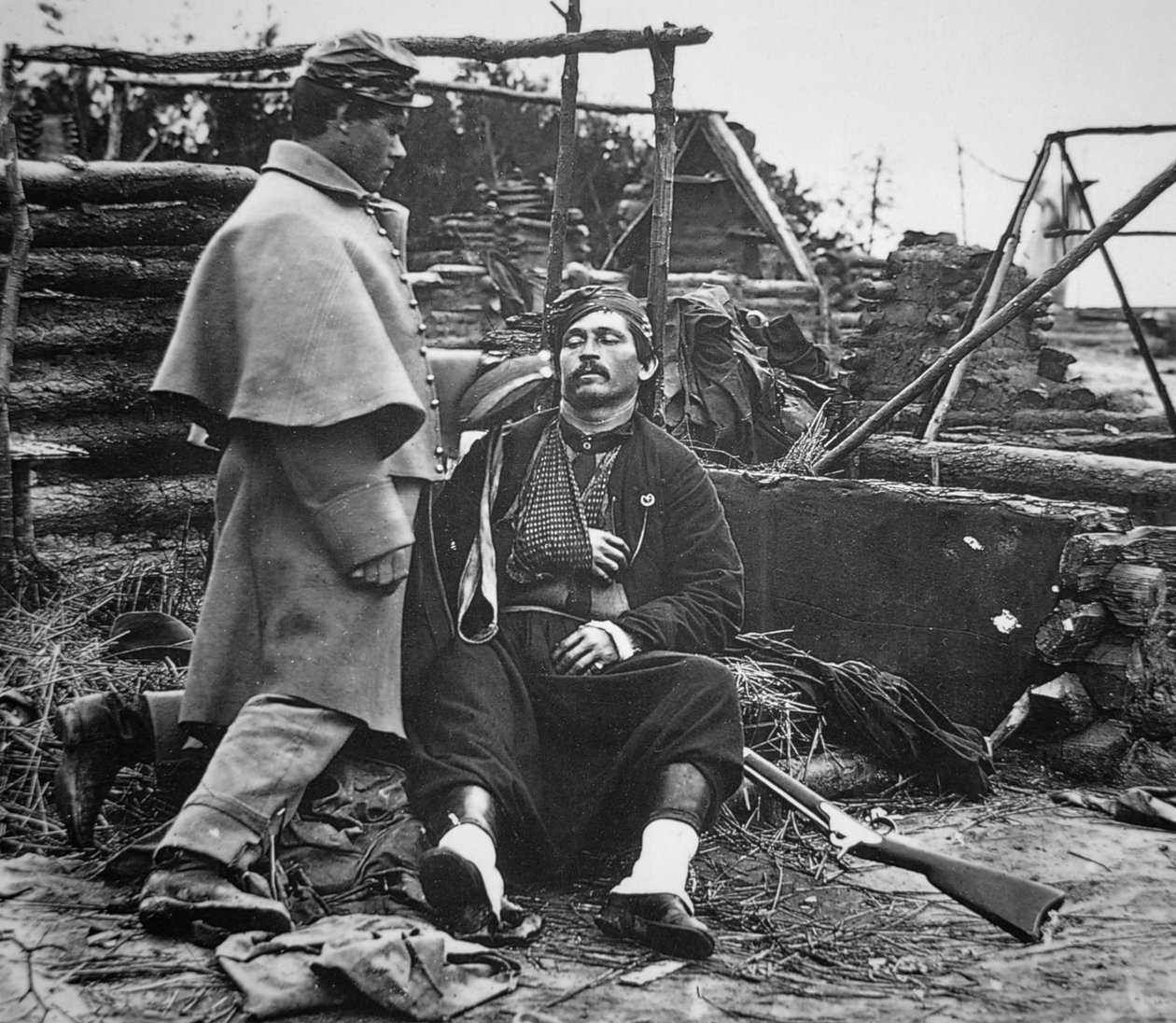 Haavoittunut sotilas liittovaltion Zouave-rykmentistä, n. 1865 (m/v kuva) tekijältä Mathew Brady