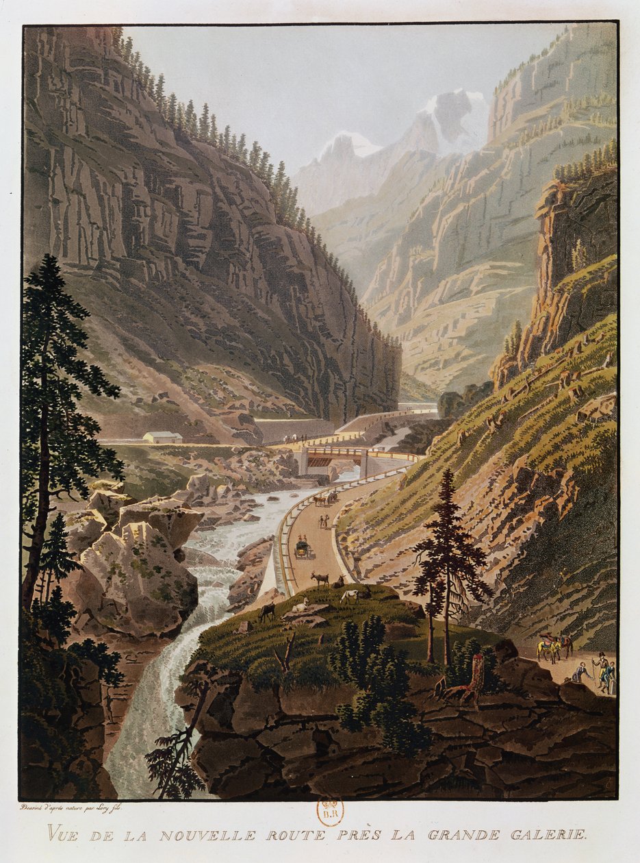 Näkymä uudelle Simplon Passille, 1811 tekijältä Mathias Gabriel Lory