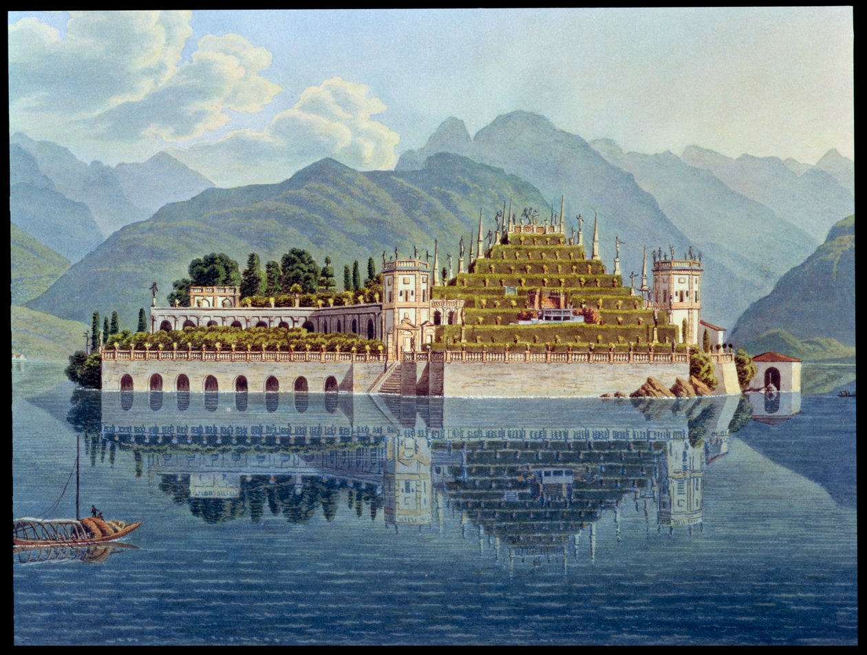 Rivipuutarhat, Isola Bella, Lake Maggiore, Italia, 1819 tekijältä Mathias Gabriel Lory