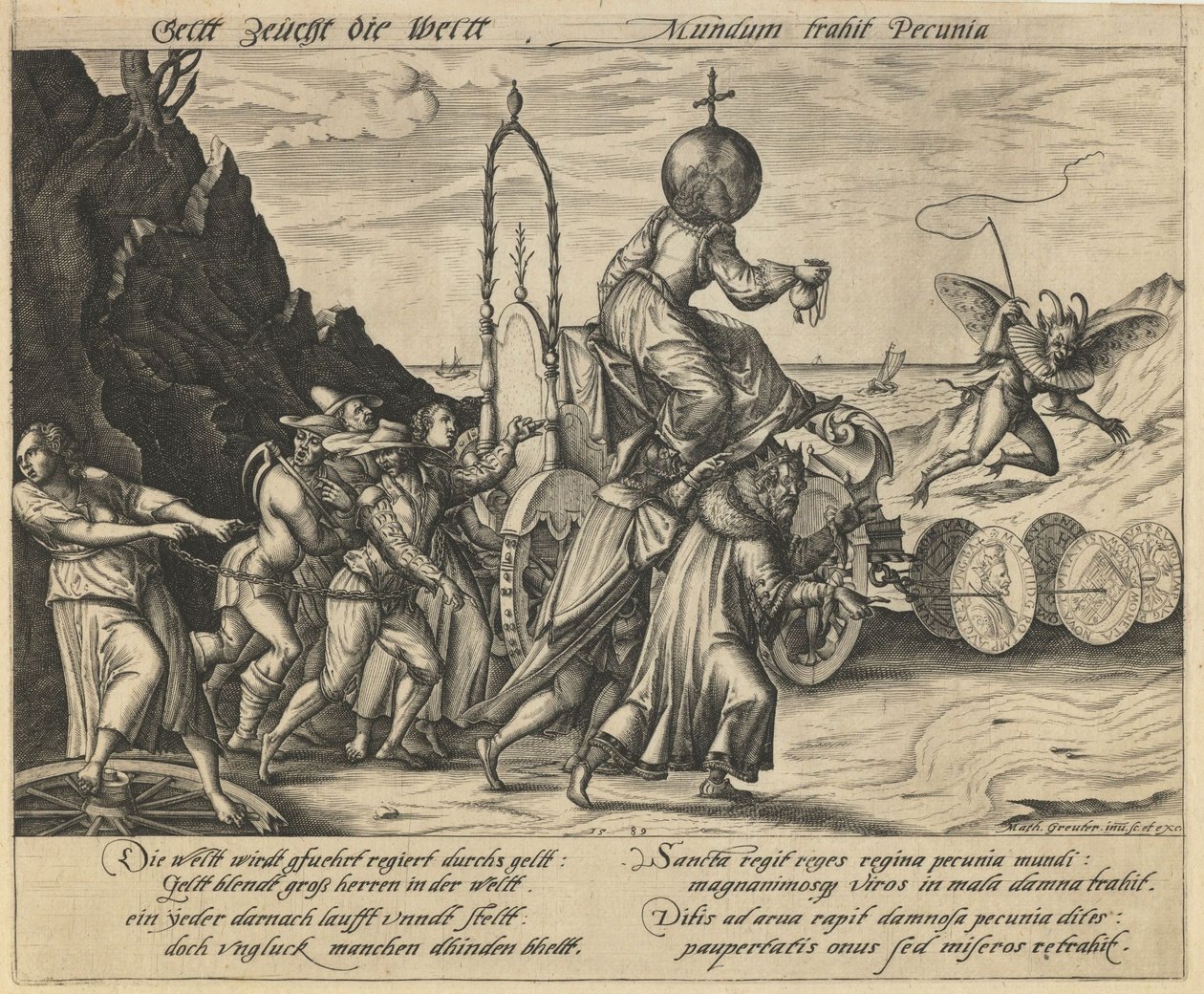 Raha hallitsee maailmaa, 1589 tekijältä Mathias Greuter