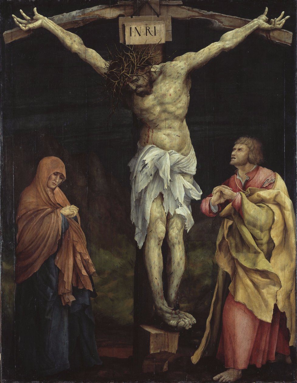 Christus am Kreuz zwischen Maria und Johannes tekijältä Matthias Grünewald