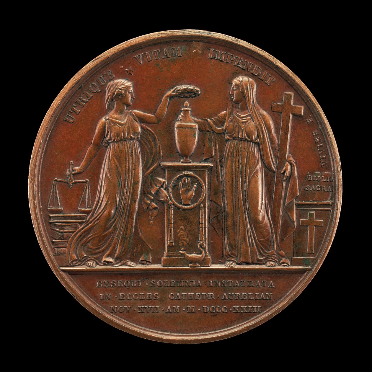 Oikeus ja usko [käänteinen], 1823. tekijältä Mathias Nicholas Marie Vivier
