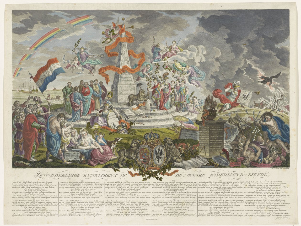 Todellisen isänmaallisuuden allegoria, 1788 Symbolinen taidevedos todellisesta isänmaan rakkaudesta (otsikko esineessä) tekijältä Mathias de Sallieth