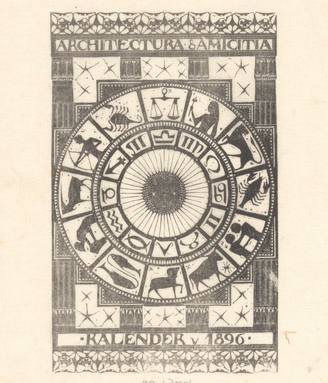 Kansikalenteri 1896 tekijältä Mathieu Lauweriks