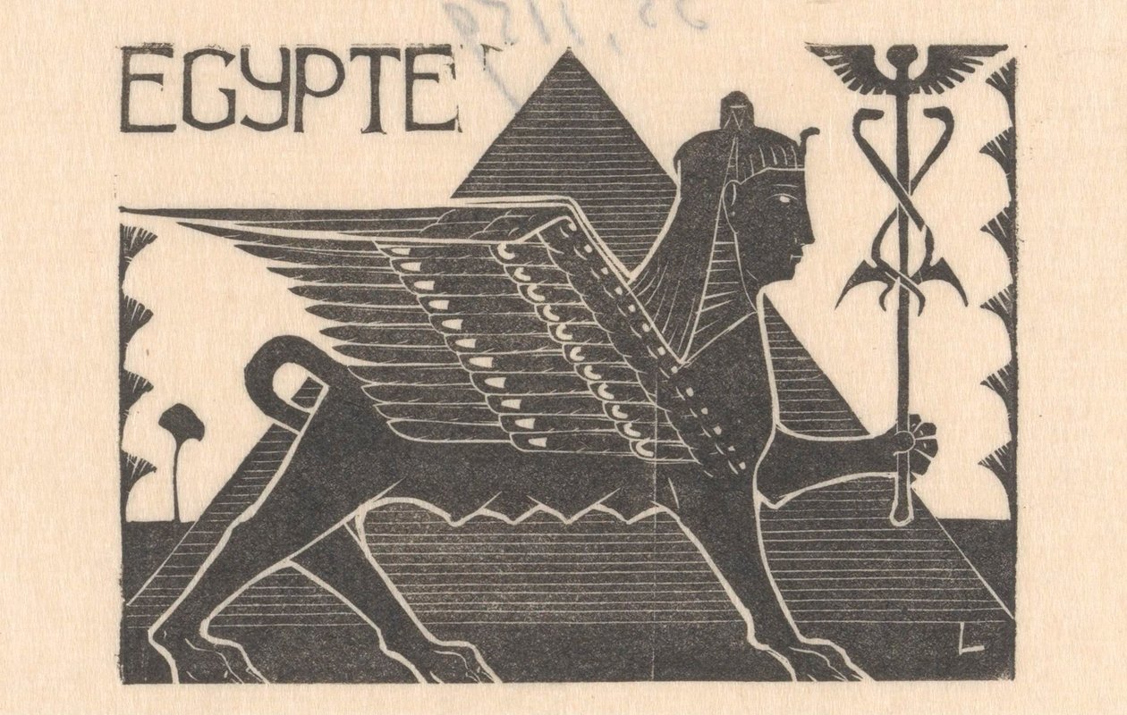 Sfinksi ja pyramidi Egypti (otsikko esineessä) tekijältä Mathieu Lauweriks