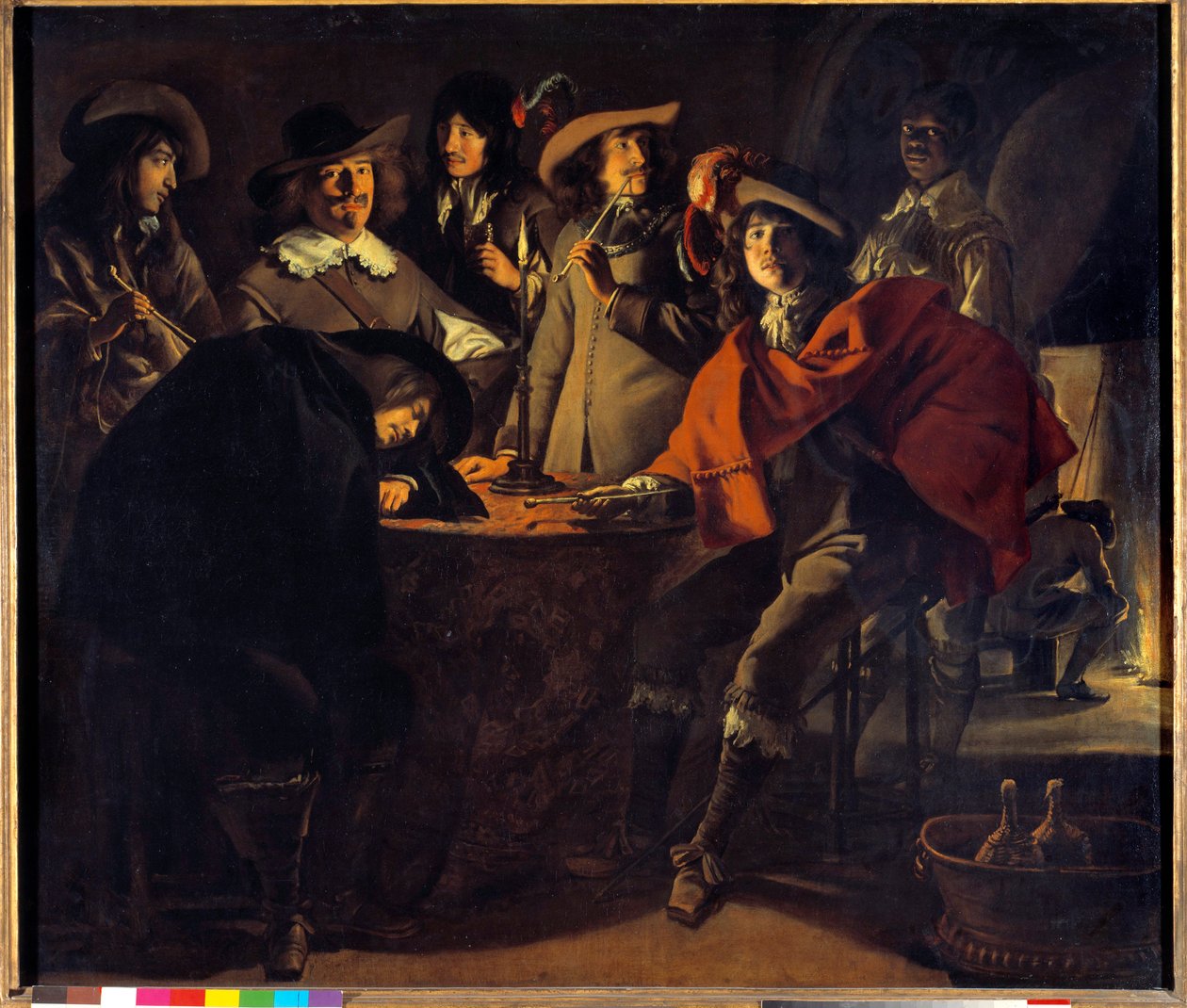 La Tabagie ou le corps de garde Mathieu Le Nainin (Lenain) maalaus (1607-1677) 1600-luvun su. 1,17x1,37m tekijältä Mathieu Le Nain