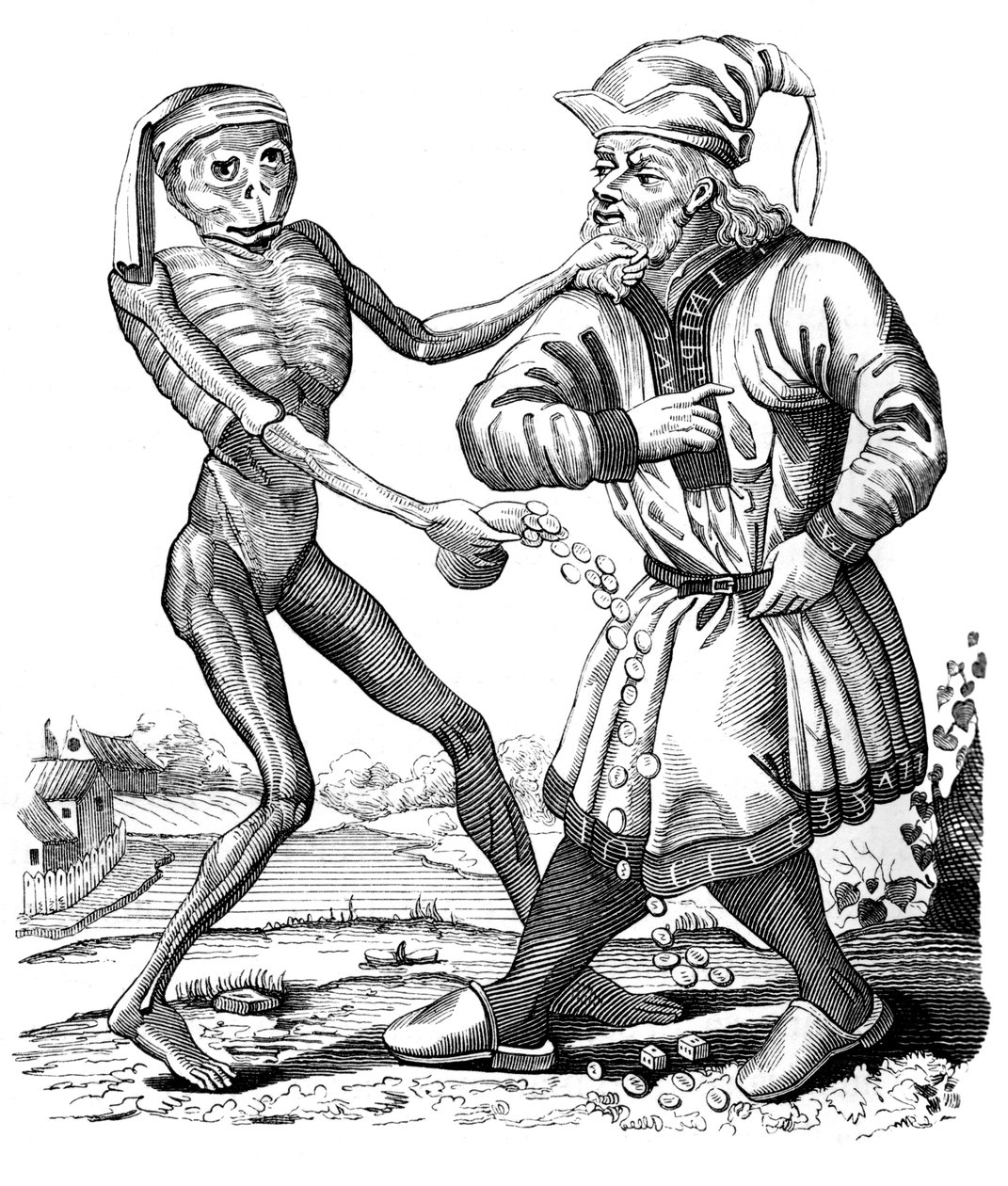 Kuolema ja juutalainen, 1600-luku 1849. tekijältä Mathieu Marian