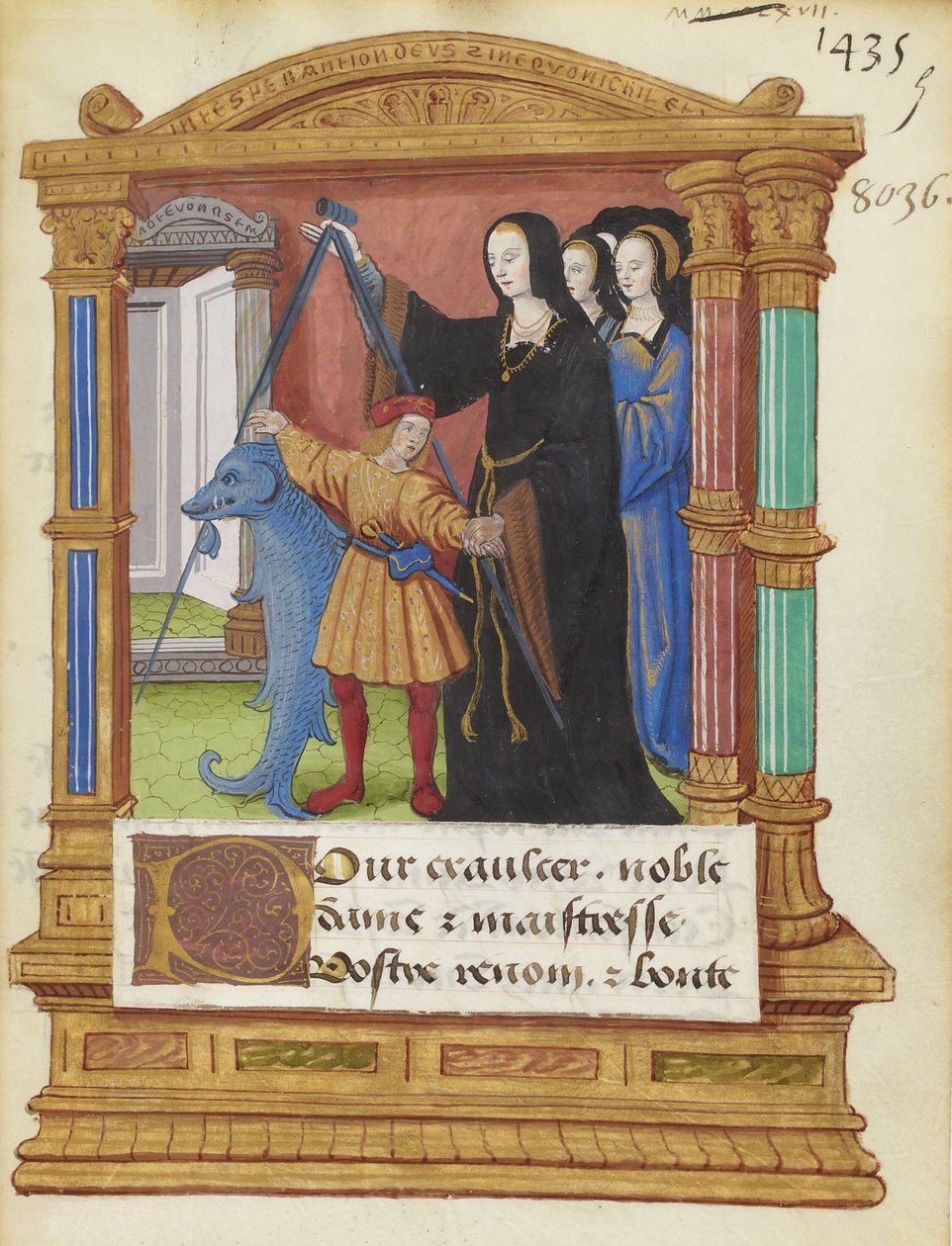 BNF Fr2285 f5r - Delfiinikompassi tekijältä Maitre de Philippe de Gueldre