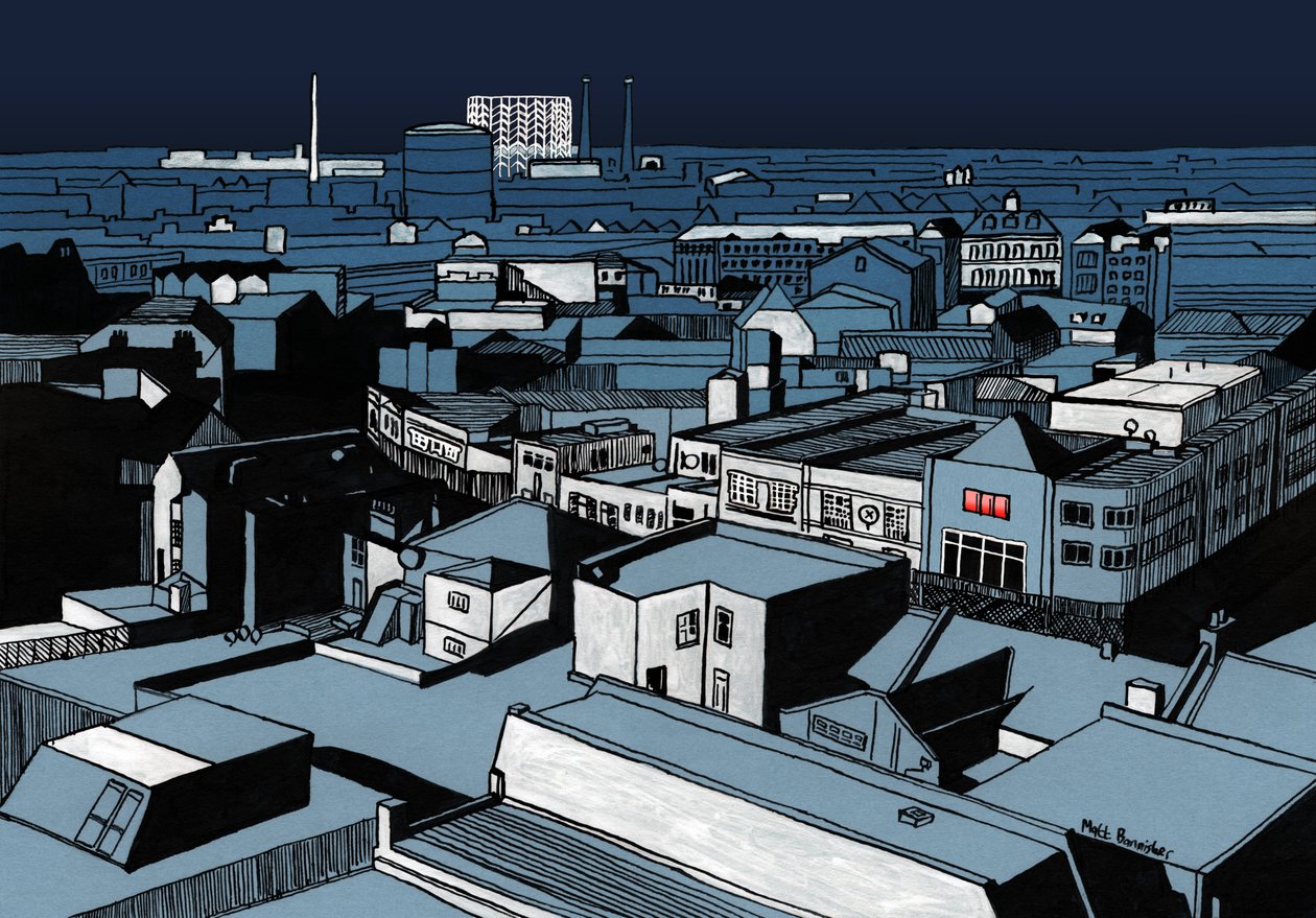 Mystery Power Cut, 2016 (akryylitussi, digitaalinen) tekijältä Matt Bannister