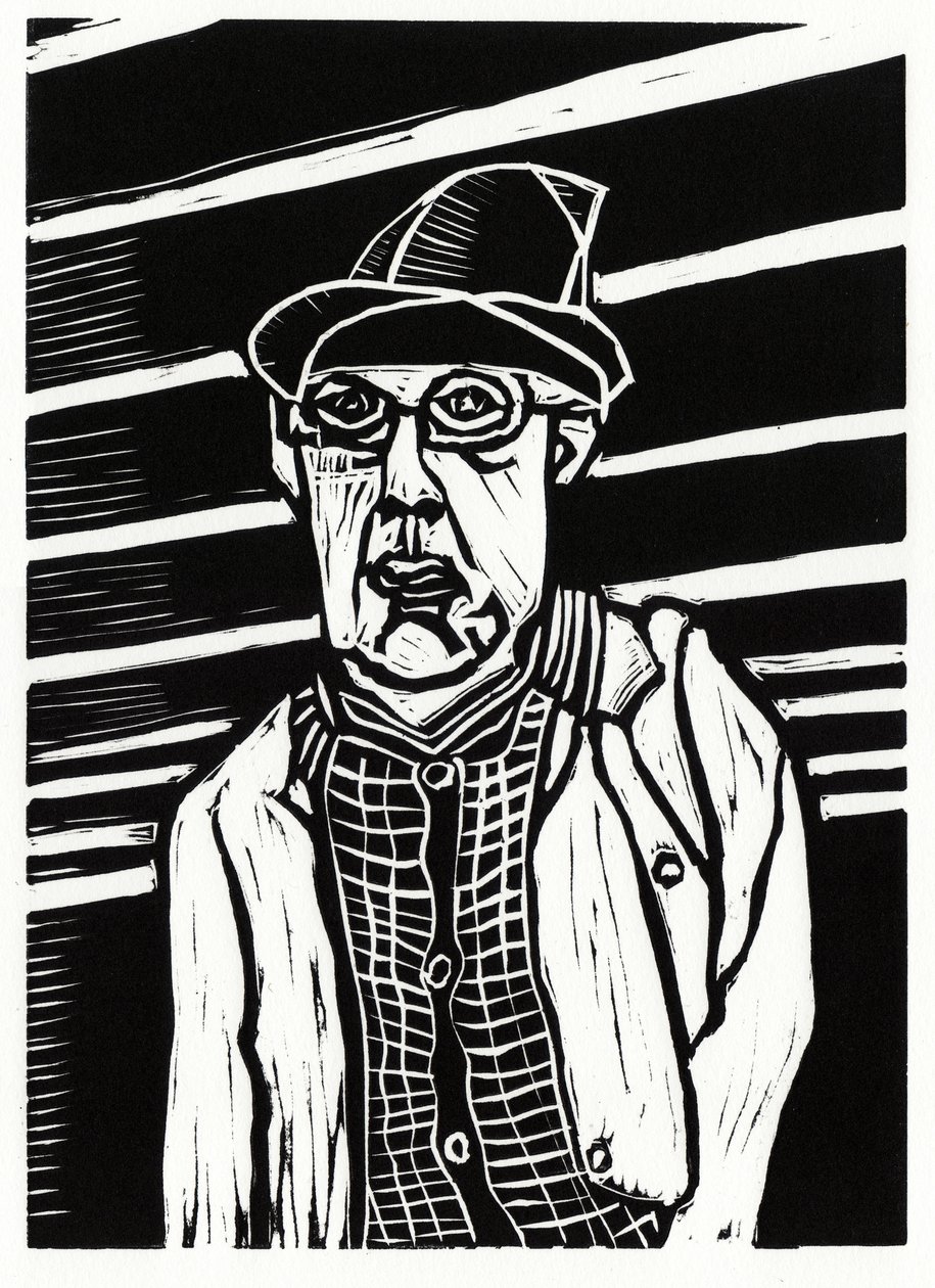 Southwark Man, 2013 (linoleikkaus) tekijältä Matt Bannister