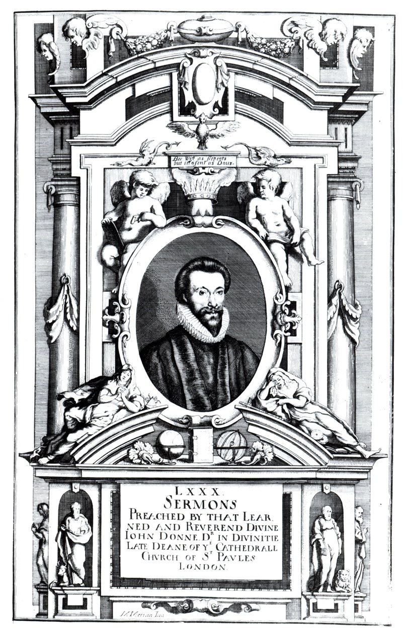 Etukappale "Kahdeksankymmenen saarnan saarnaamiseen, jonka opetti ja Reverend Divine, John Donne", pub. 1640 tekijältä Mattaus the Younger Merian