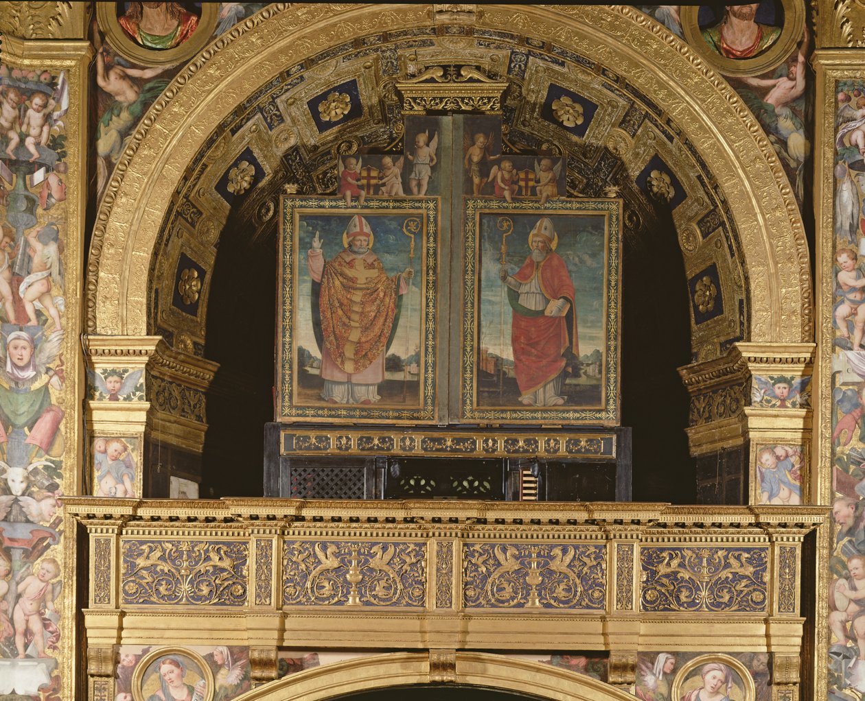 St. Bassianus ja St. Ambrose, Milanon piispa, 1507 tekijältä Matteo Chiesa