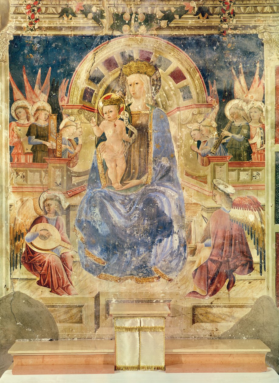 Neitsyt kirkkaudessa enkelien ja pyhien välillä, 1468 tekijältä Matteo da Gualdo