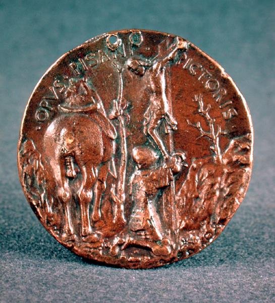 Sigismondo Pandolfo Malatestan (1417-68) mitali (kääntöpuoli), joka kuvaa ristiinnaulitsemista, 1446 (kääntöpuoli katso 165742) tekijältä Matteo di Andrea de Pasti