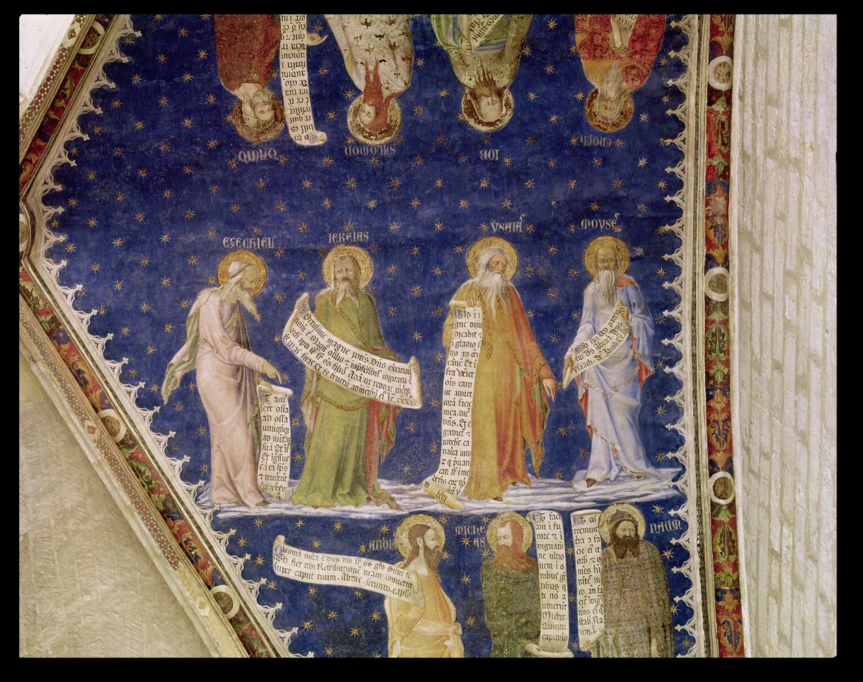 Profeetat Hesekiel, Jeremia, Jesaja ja Mooses, La Salle de la Grande Audiencesta (Audience Chamber) n. 1353 tekijältä Matteo di Giovanetto da Viterbo