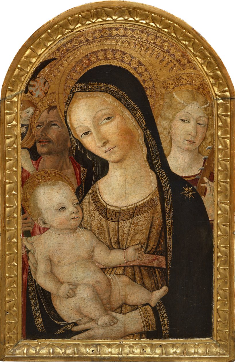 Madonna ja lapsi yhdessä pyhän Katariinan ja pyhän Christophin kanssa tekijältä Matteo di Giovanni di Bartolo