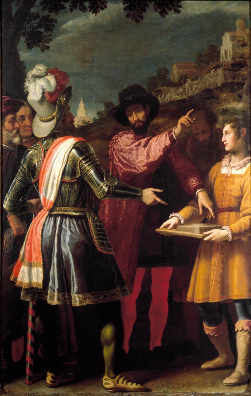 Taidemaalari, kuvanveistäjä ja arkkitehti Michelangelo Buonarroti nimeltä Michelangelo (Michelangelo tai Michelangelo tekijältä Matteo Rosselli