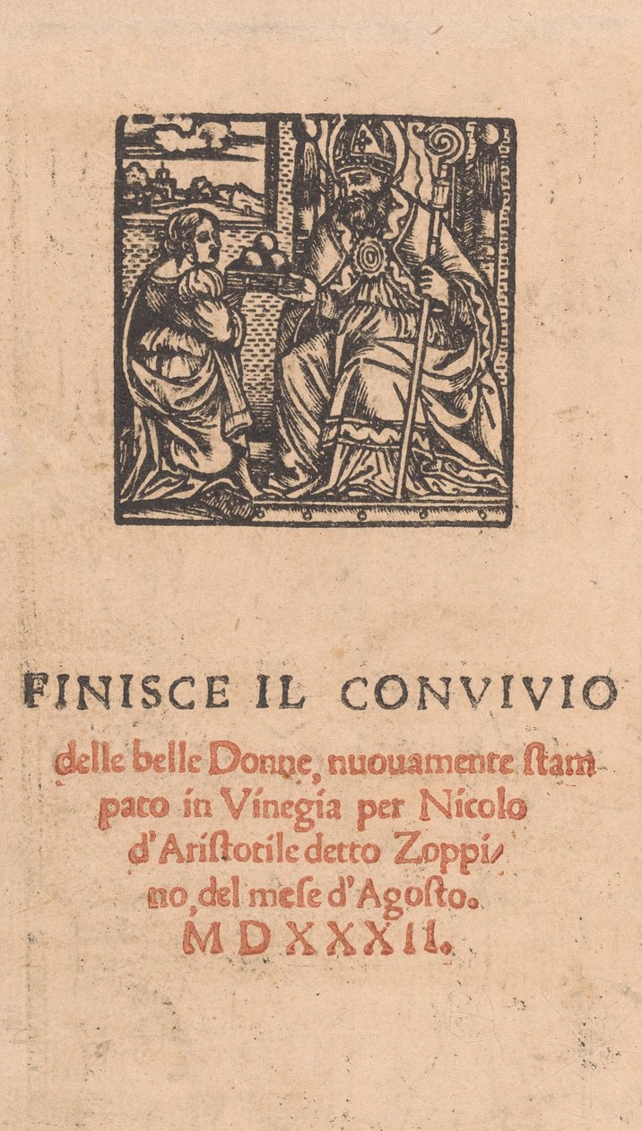 Convivio delle Belle Donne, sivu 22 verso, elokuu 1532, elokuu 1532. tekijältä Matteo da Treviso