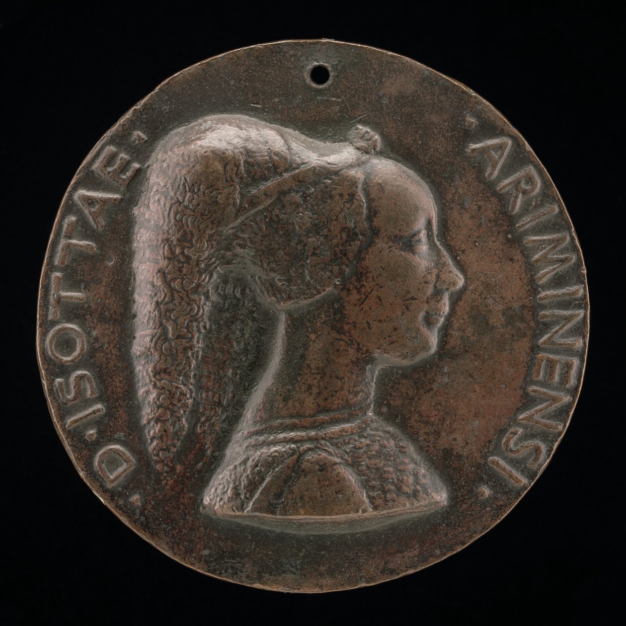 Isotta degli Atti, 14321433-1474, rakastajatar 1446, sitten vaimo 1453 jälkeen, Sigismondo Malatesta [obv tekijältä Matteo di Andrea de Pasti