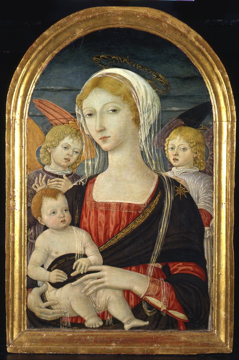Madonna lapsen ja enkelien kanssa, noin 1470 tekijältä Matteo di Giovanni