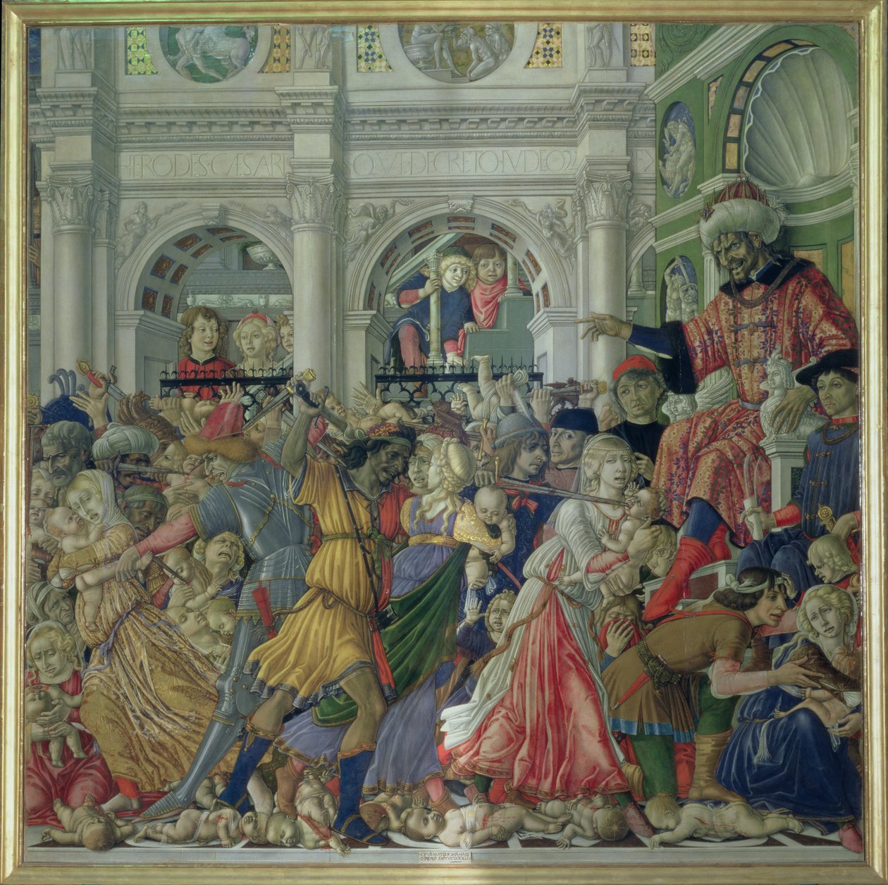 The Massacre of the Innocents, 1482 (tempera paneelissa) tekijältä Matteo di Giovanni di Bartolo