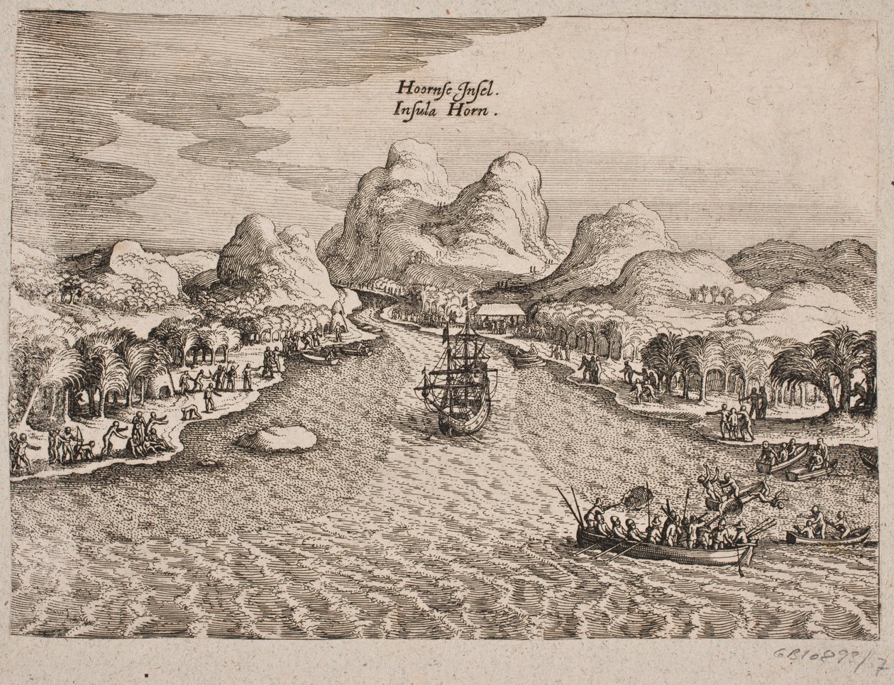 Kuvaus Hornøenista (Sarvesaaresta) tekijältä Matthäus Merian d.Æ.