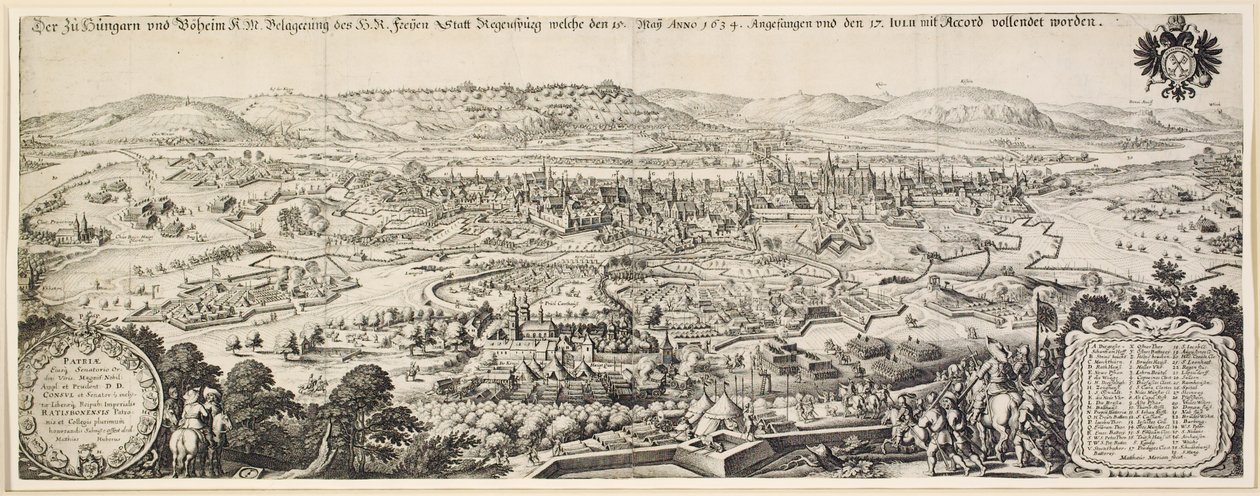 Regensburgin piiritys, 1634 tekijältä Matthaus the Elder Merian