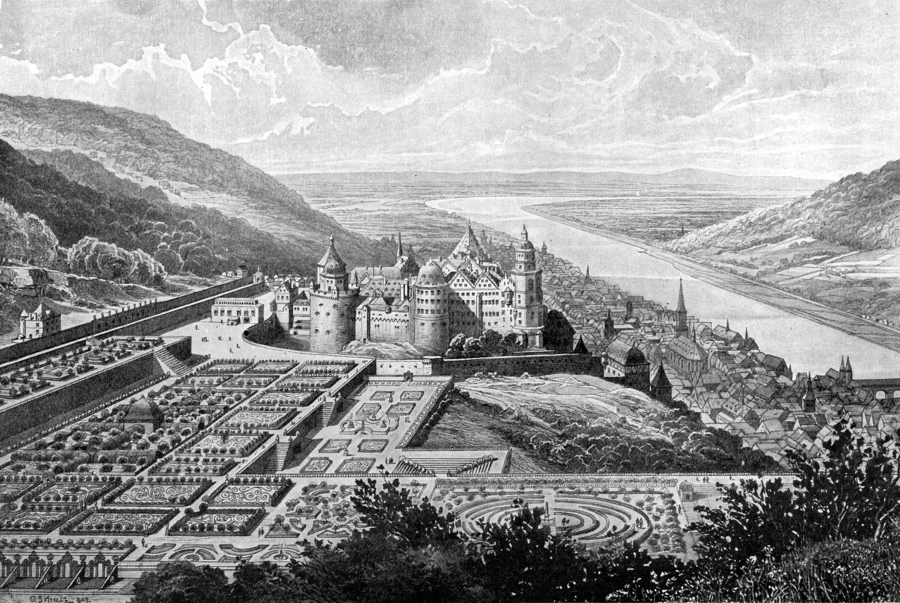 Heidelbergin linna, Saksa, 1620 1903. tekijältä Matthaus Merian