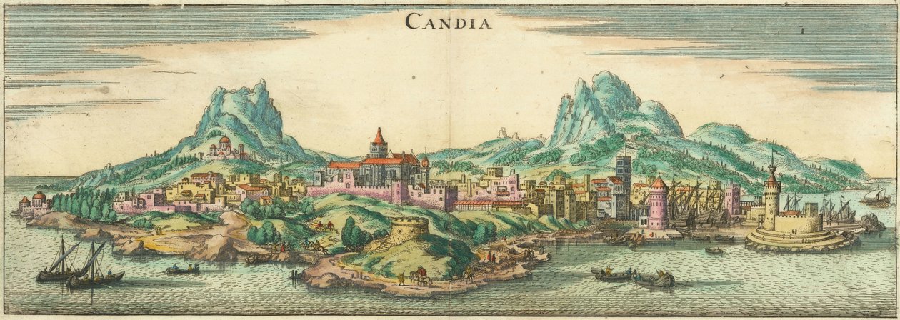 Heraklion - Candia, Corphu (rajattu) tekijältä Matthaus Merian
