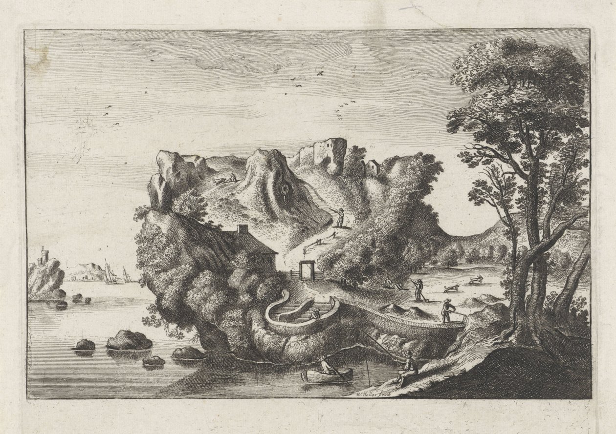 Antropomorfinen maisema miehen pään muodossa tekijältä Matthaus the Elder (after) Merian