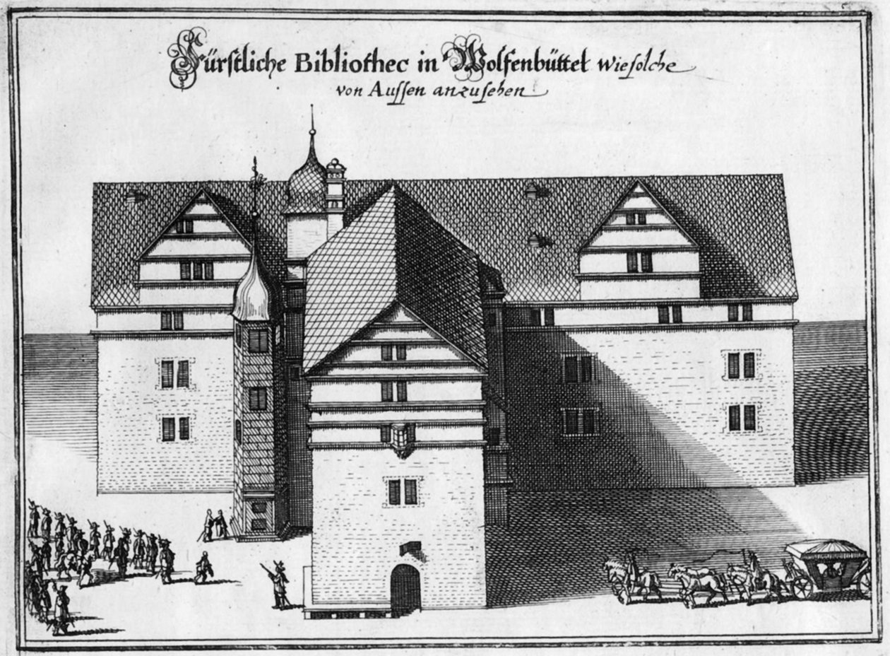 Herzog August -kirjasto Wolfenbüttelissä, vuosina 1655–1660 tekijältä Matthaus the Elder Merian