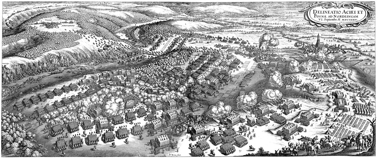 Nördlingenin taistelu 6.9.1634, 1670 tekijältä Matthaus the Elder Merian
