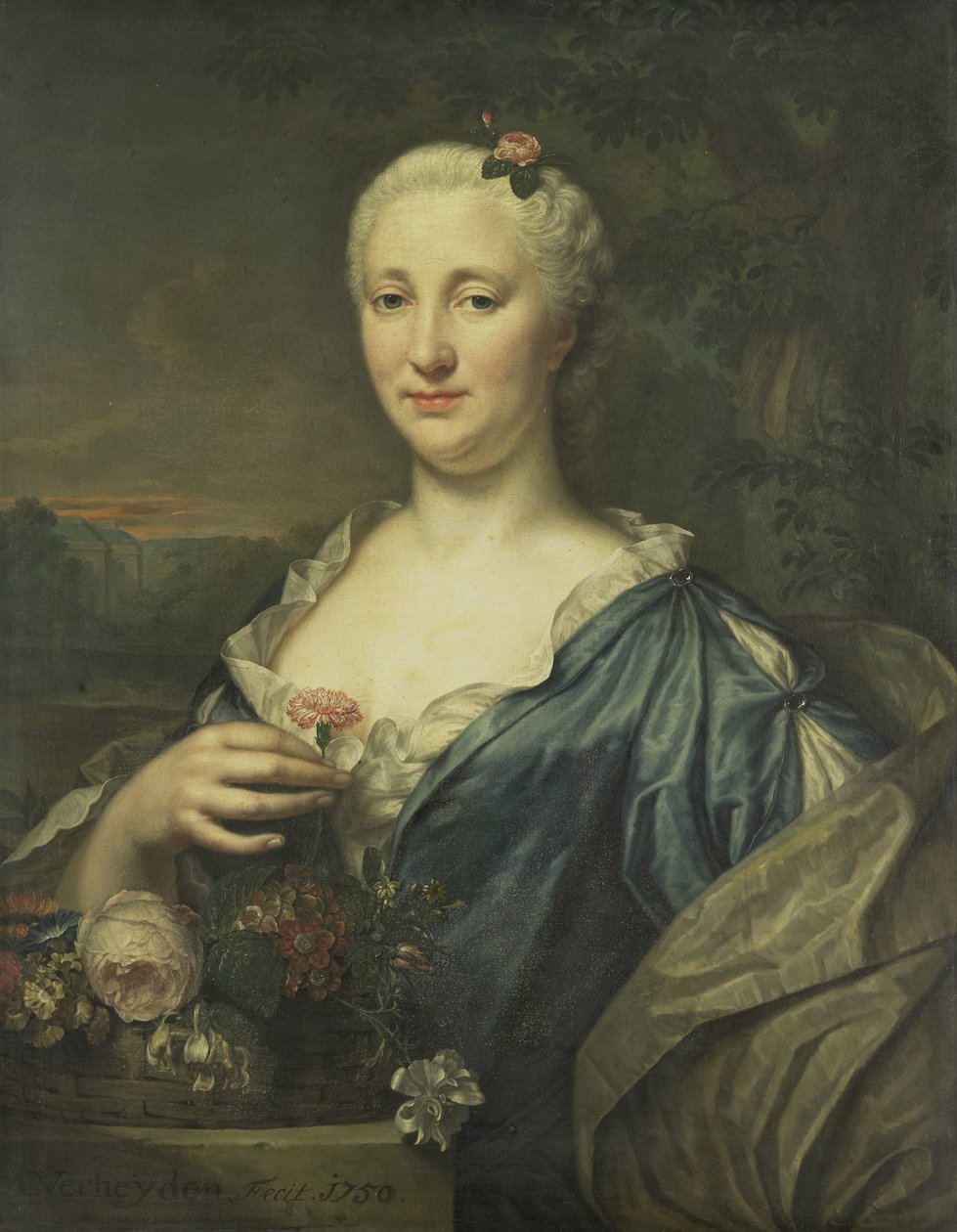 Coenraad van Heemskerckin vaimon Agnes Margaretha Albinuksen muotokuva tekijältä Mattheus Verheyden