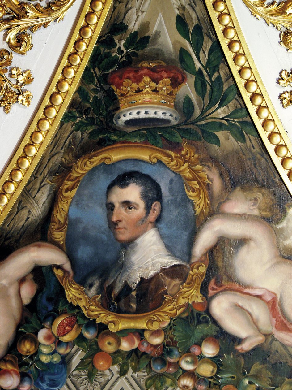 Rutlandin viidennen herttuan muotokuva, Elizabeth-salongin katto. tekijältä Matthew Cotes Wyatt