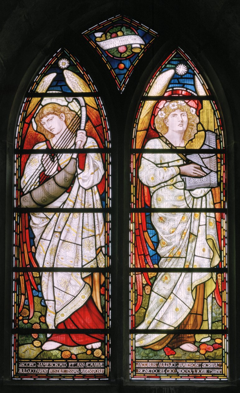 Aberdeen, St Macharsin katedraali, Cottier & Co, Angel Musicians, 1873 tekijältä Matthew Maris