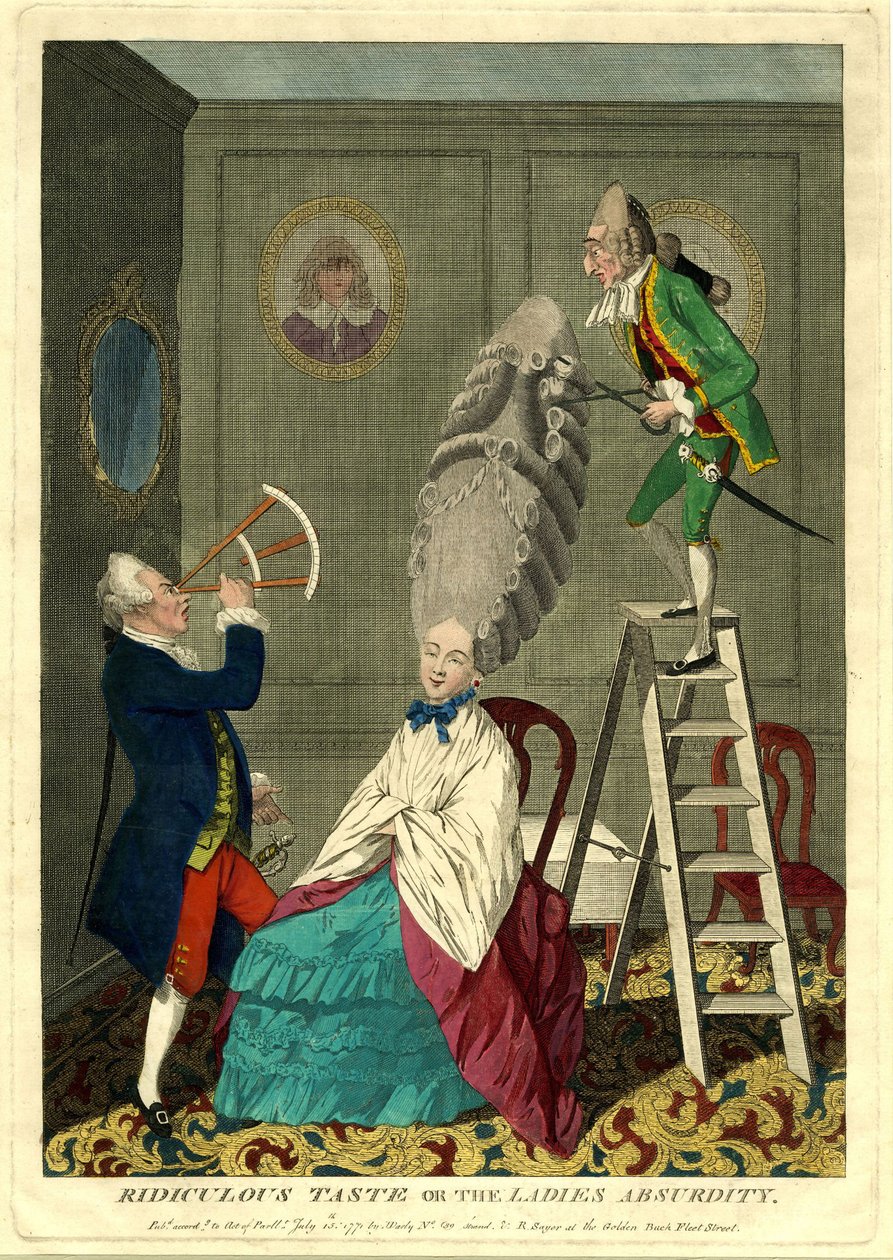 Naurettava maku tai naisten absurdi, 1771 tekijältä Matthew Darly
