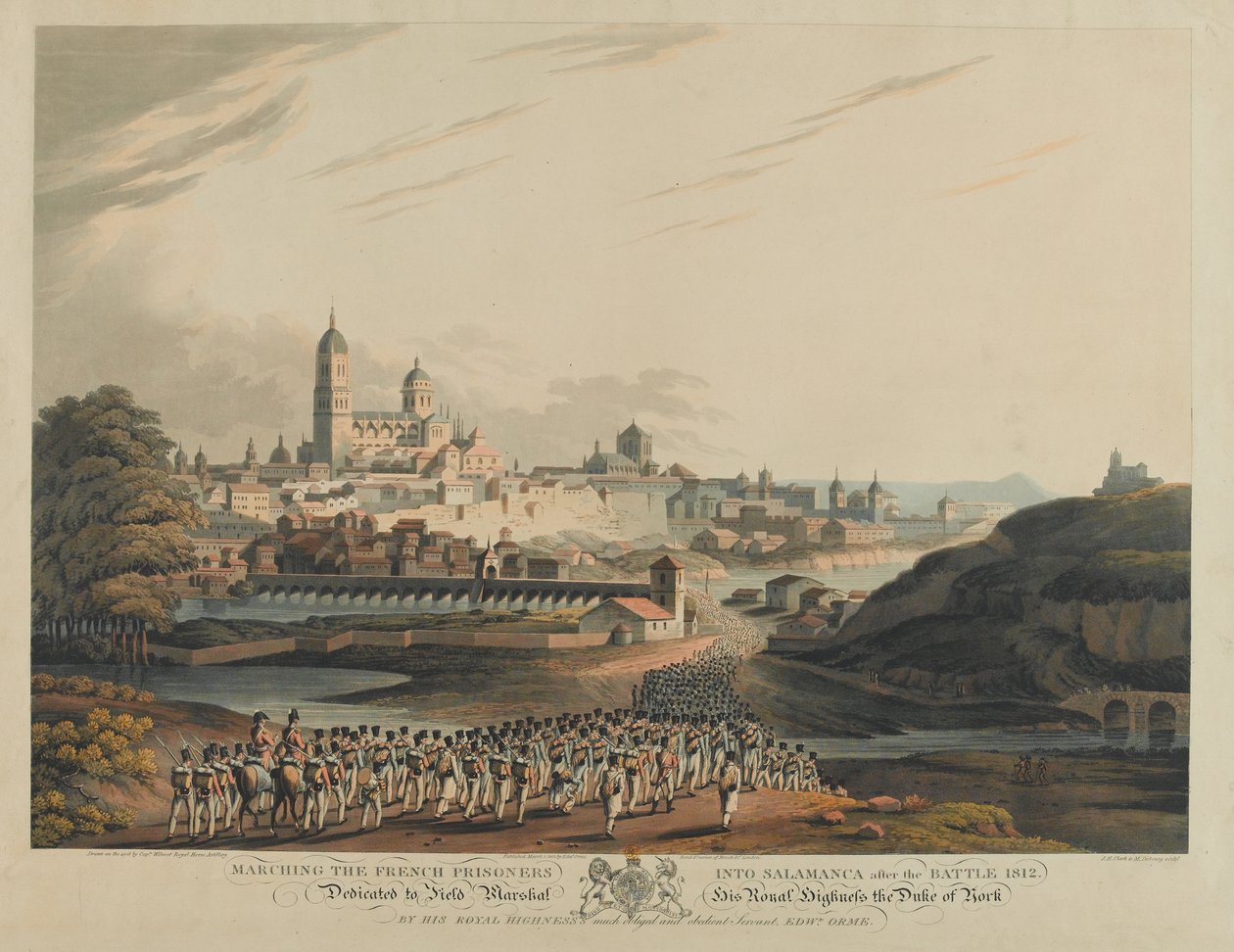 Ranskalaisten vankien marssiminen Salamancaan vuoden 1812 taistelun jälkeen tekijältä Matthew Dubourg