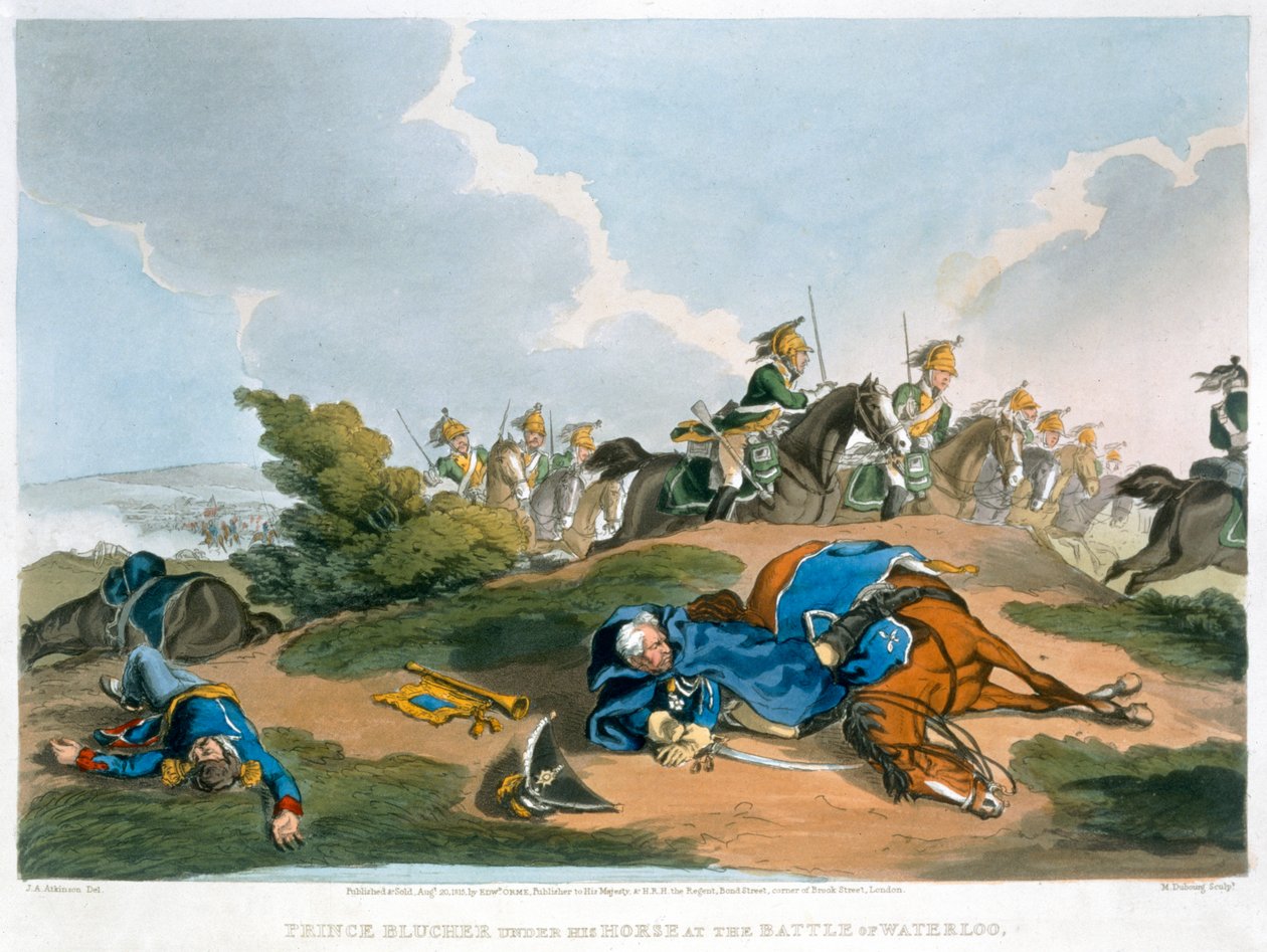 "Prinssi Blucher hevosensa alla Waterloon taistelussa", 1815 tekijältä Matthew Dubourg
