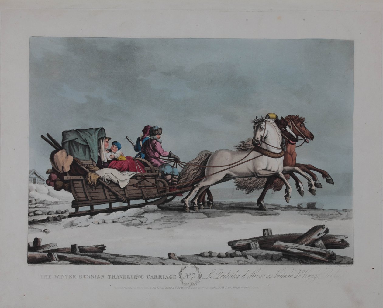 Talvivenäläinen matkavaunu, 1810-luku tekijältä Matthew Dubourg