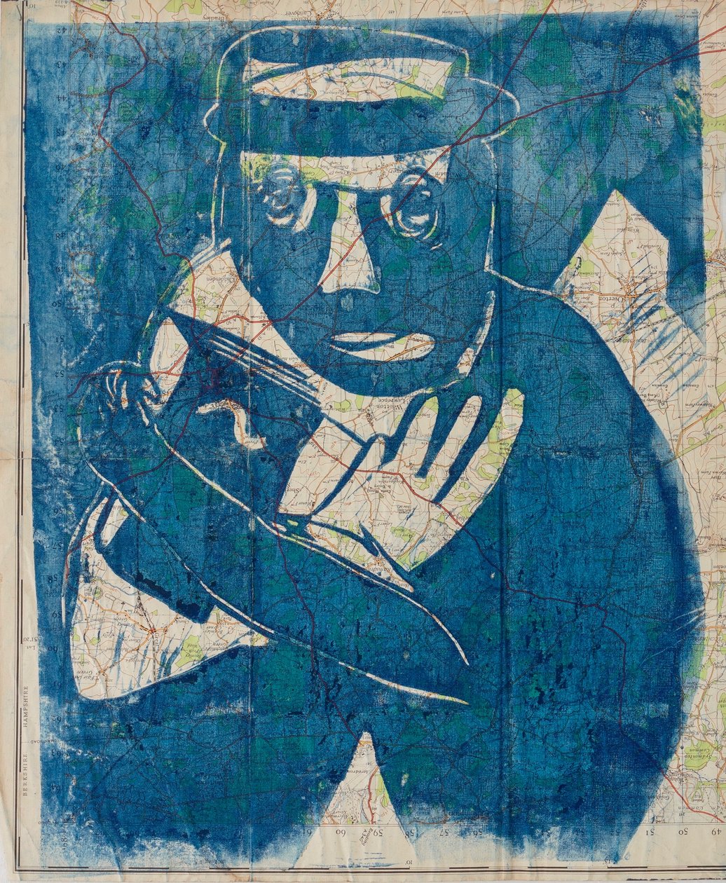 Lähtö Englannista, 2004 (linoleikkaus) tekijältä Matthew Hilton