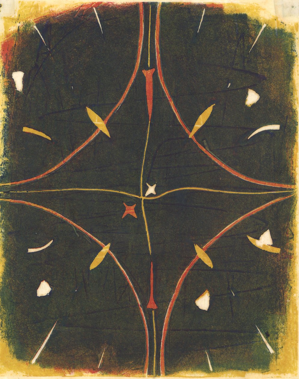 Mandala Débordé, 2012 (linoleikkaus) tekijältä Matthew Hilton