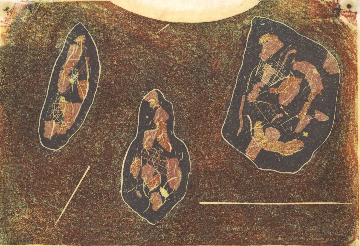 Trois Pierres, 2013 (linoleikkaus) tekijältä Matthew Hilton