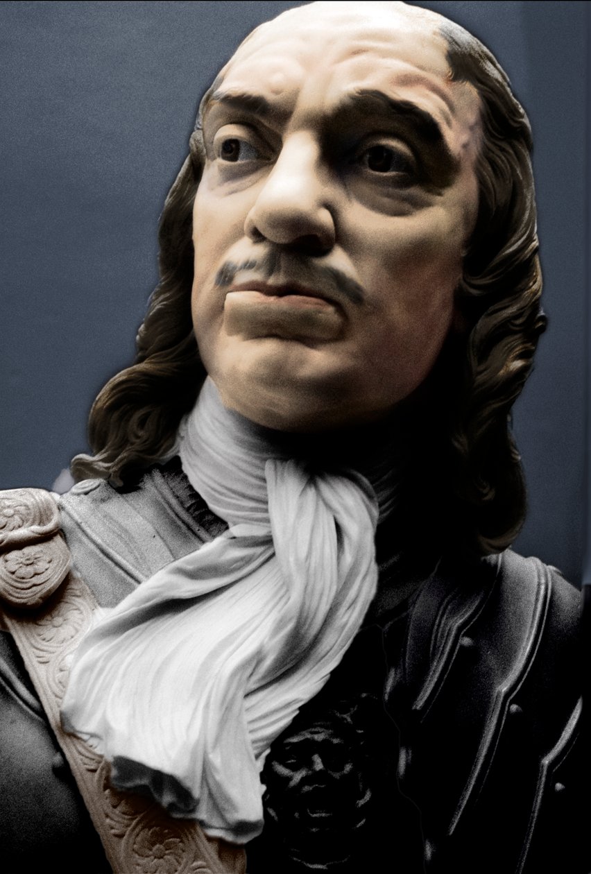 Lord Protector Oliver Cromwellin rintakuva, 1860 tekijältä Matthew Noble